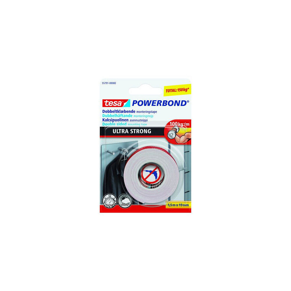 tesa Monteringstejp TESA Powerbond 19mmx1,5m