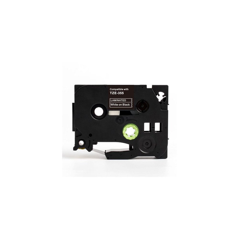 No Brand Tape 24mm TZe-355 vit på svart