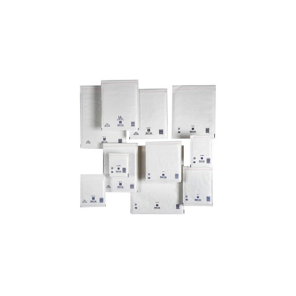 Mail Lite® Bubbelpåse CD 180x160mm vit 10/fp