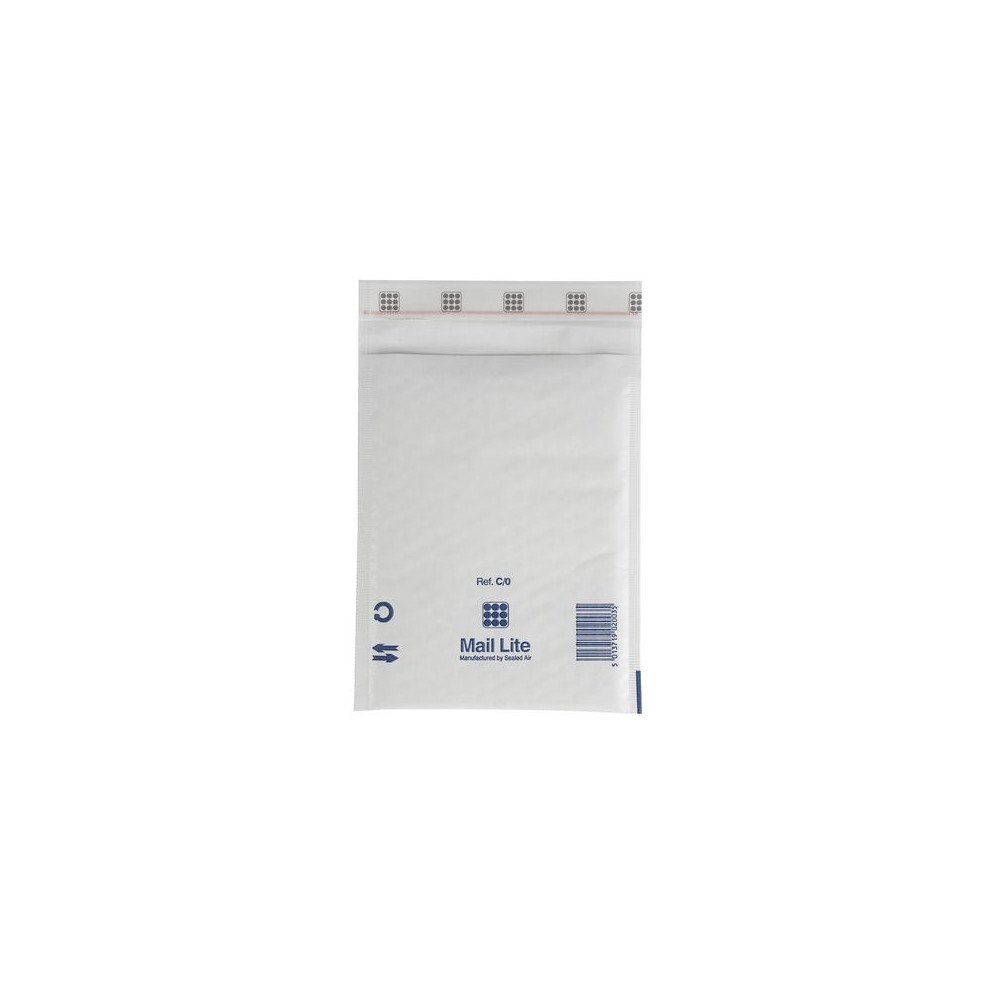 MAIL LITE Bubbelpåse D1 180x260mm vit 10/fp