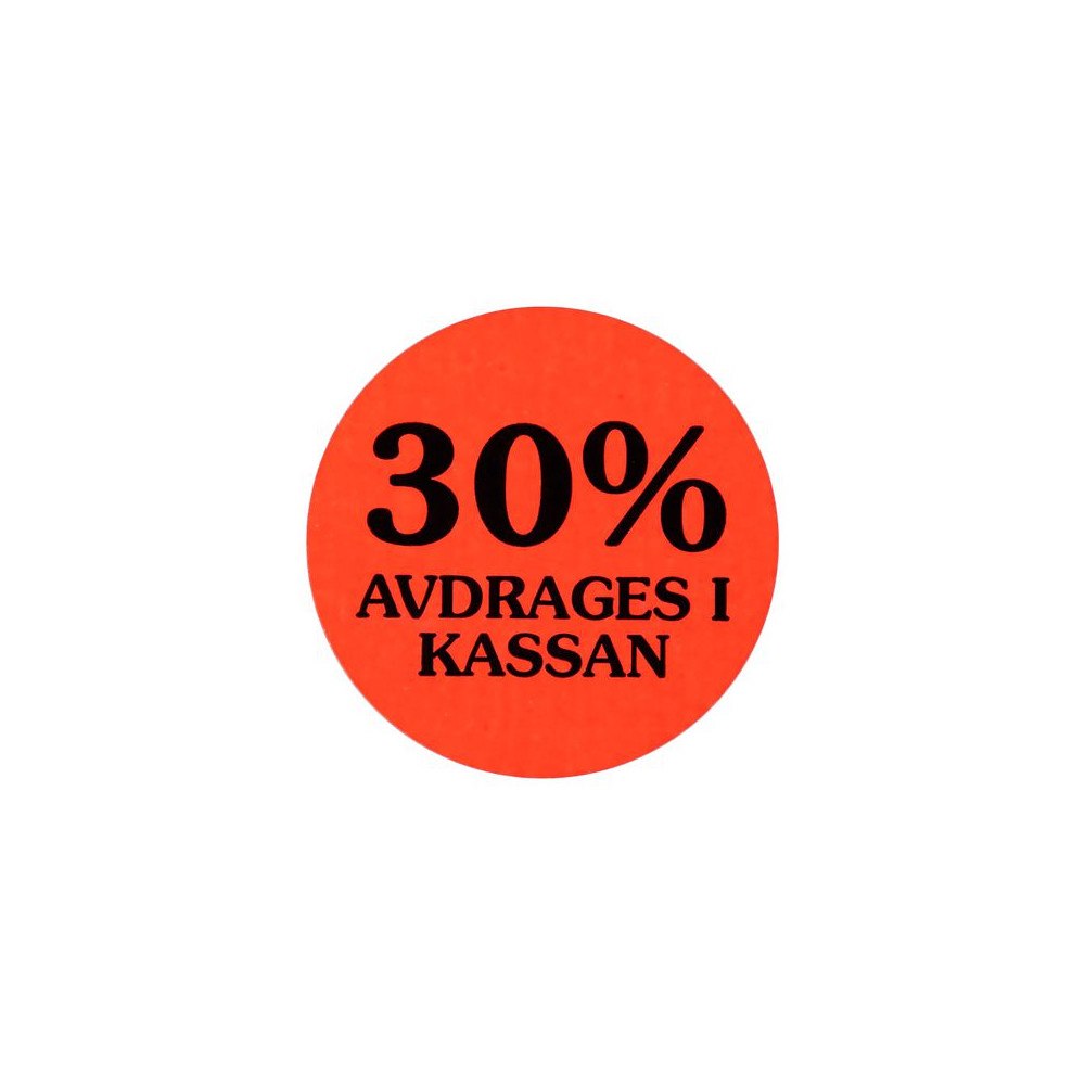 No Brand Etikett 30% avdrages i kassan 2000/RL