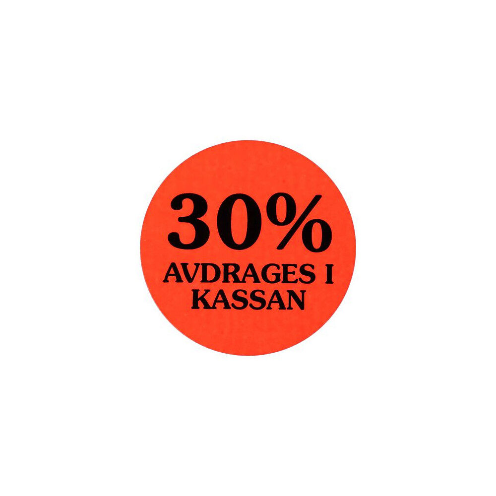 [NORDIC Brands] Etikett 30% avdrages i kassan 2000/RL