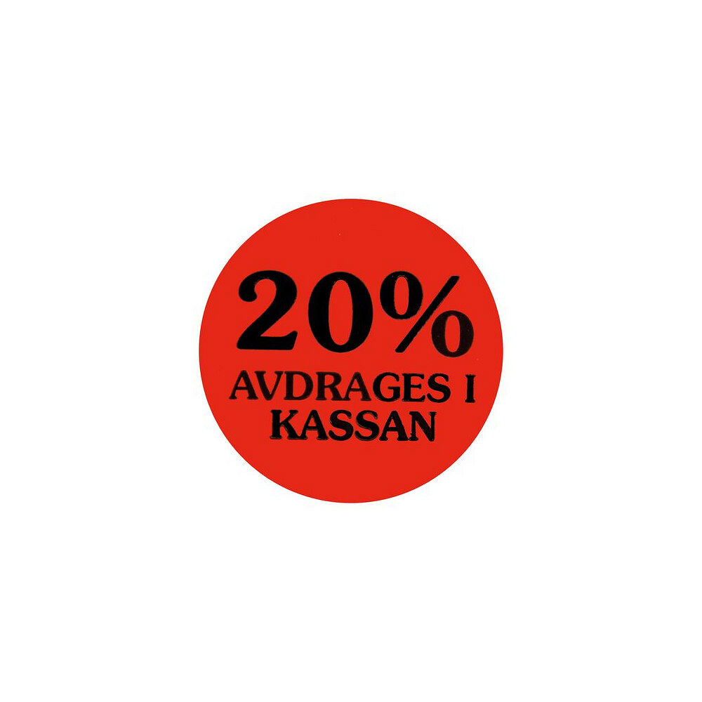 [NORDIC Brands] Etikett 20% avdrages i kassan 2000/RL