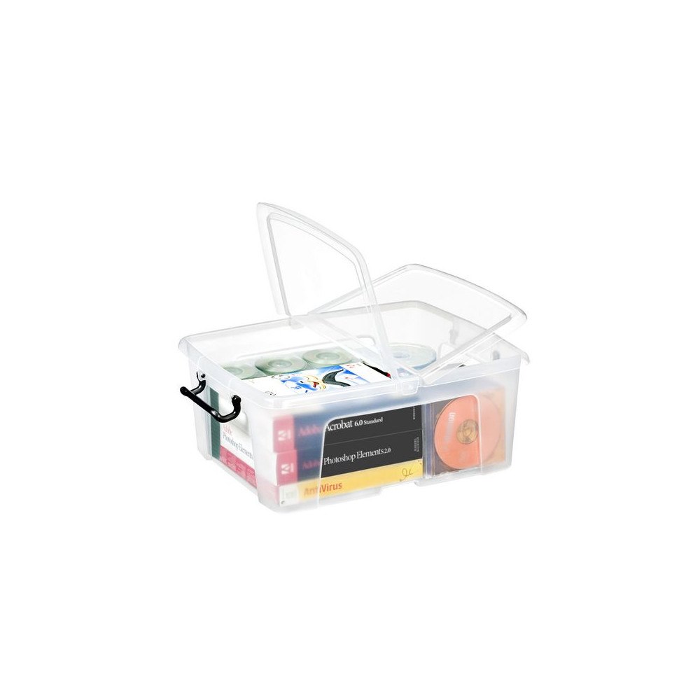 STRATA Plastlåda STRATA 24L klar med lock PP