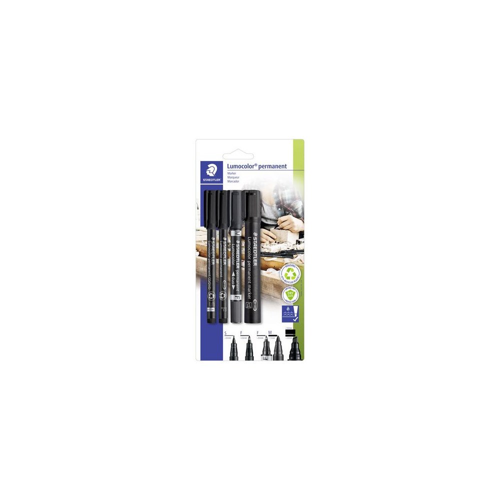 STAEDTLER Universalpenna LUMOCOLOR P Mix set 4/fp