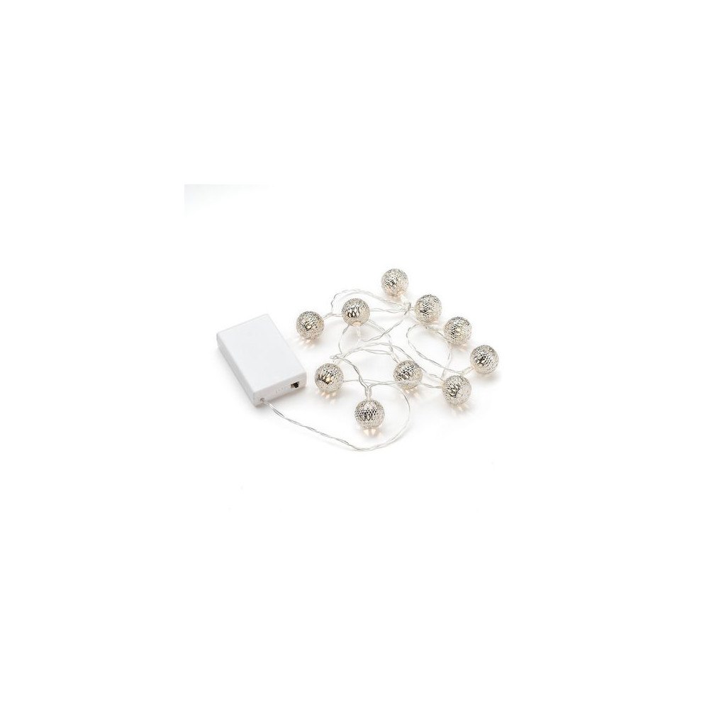 KONSTSMIDE Ljusslinga 10 varmvit LED silver 0,9m