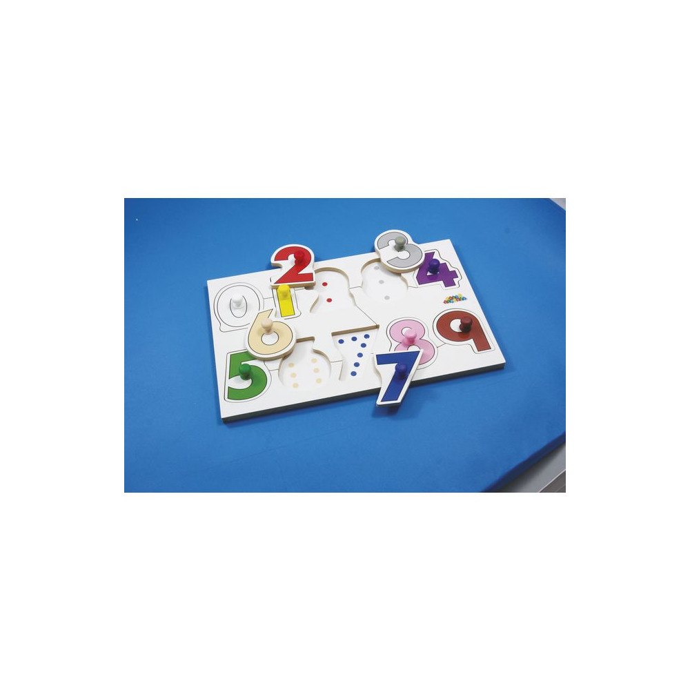 No Brand Knoppussel i trä siffror 41x30cm