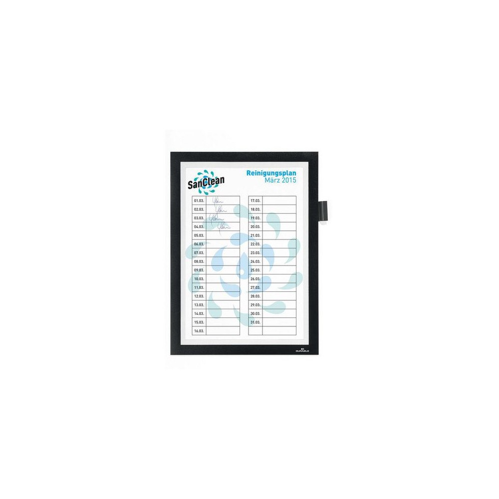 Durable Magnetram självh DURAFRAME note A4 svart