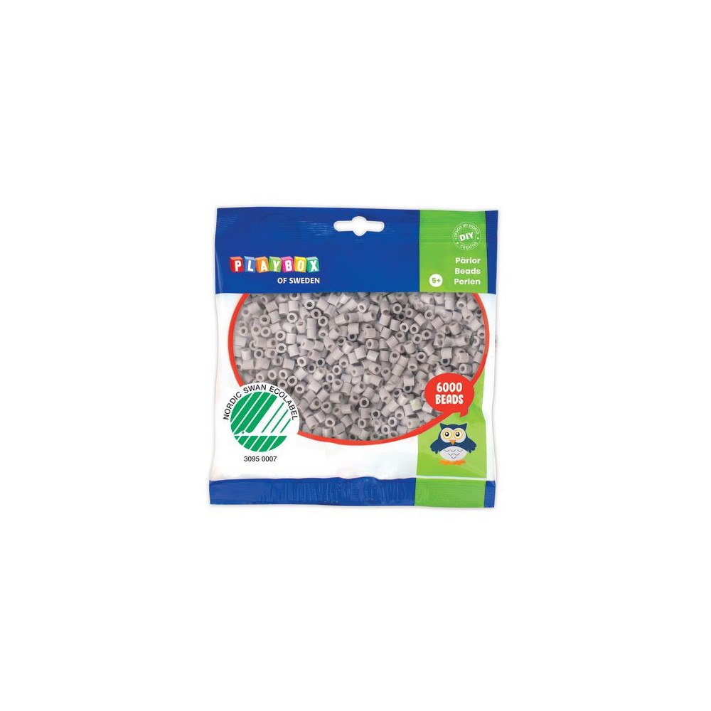 Playbox Rörpärlor Grå 6000st/fp