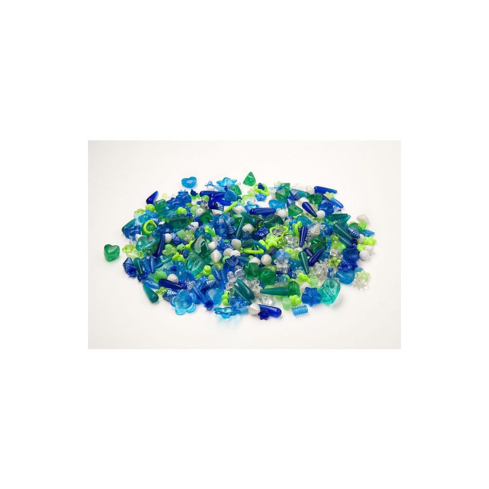 Playbox Plastpärlor mix blå/grön 1000/fp