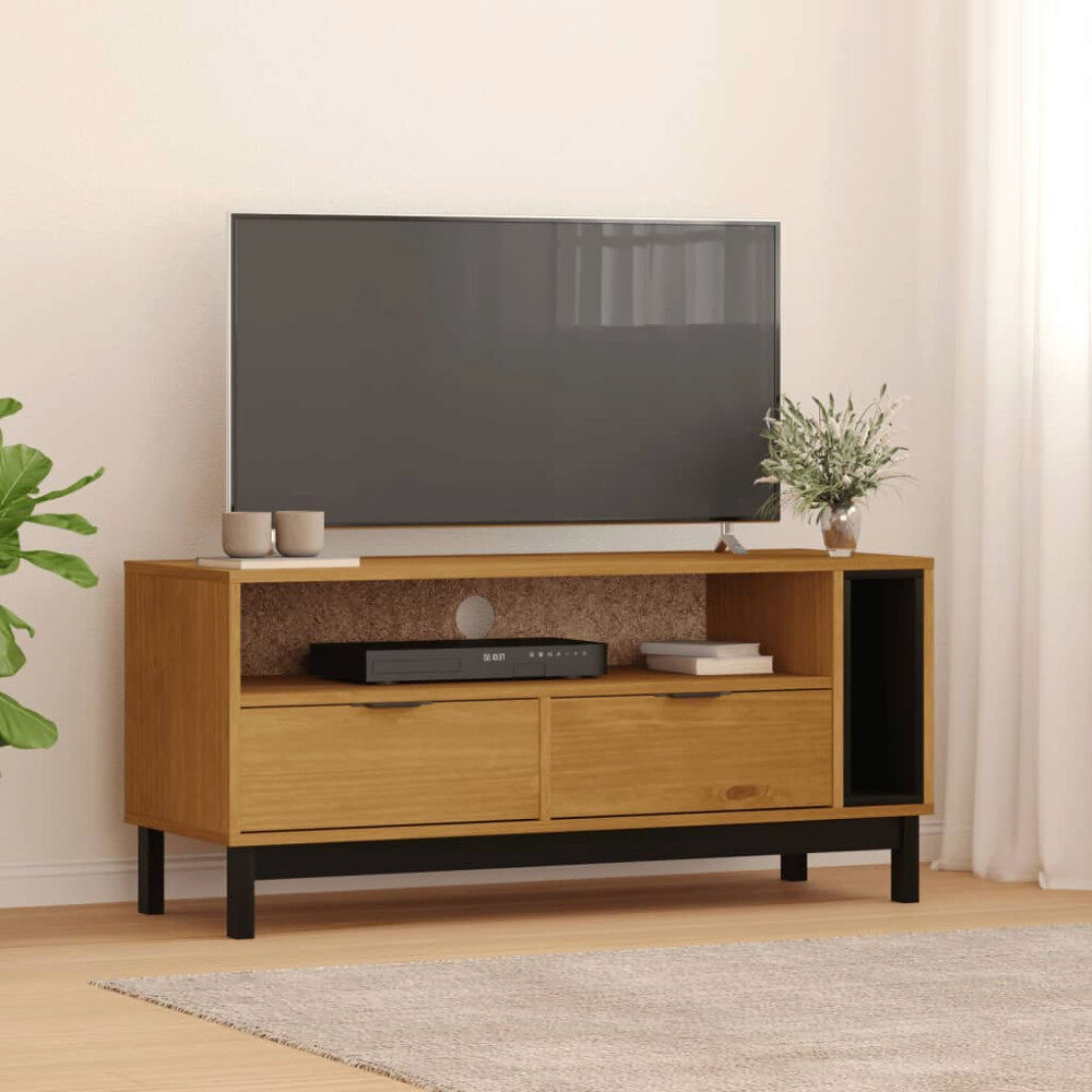 vidaXL Tv-bänk FLAM 110x40x50 cm massiv furu