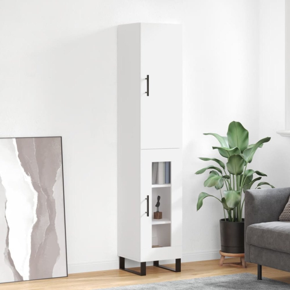 vidaXL Högskåp vit 34,5x34x180 cm konstruerat trä