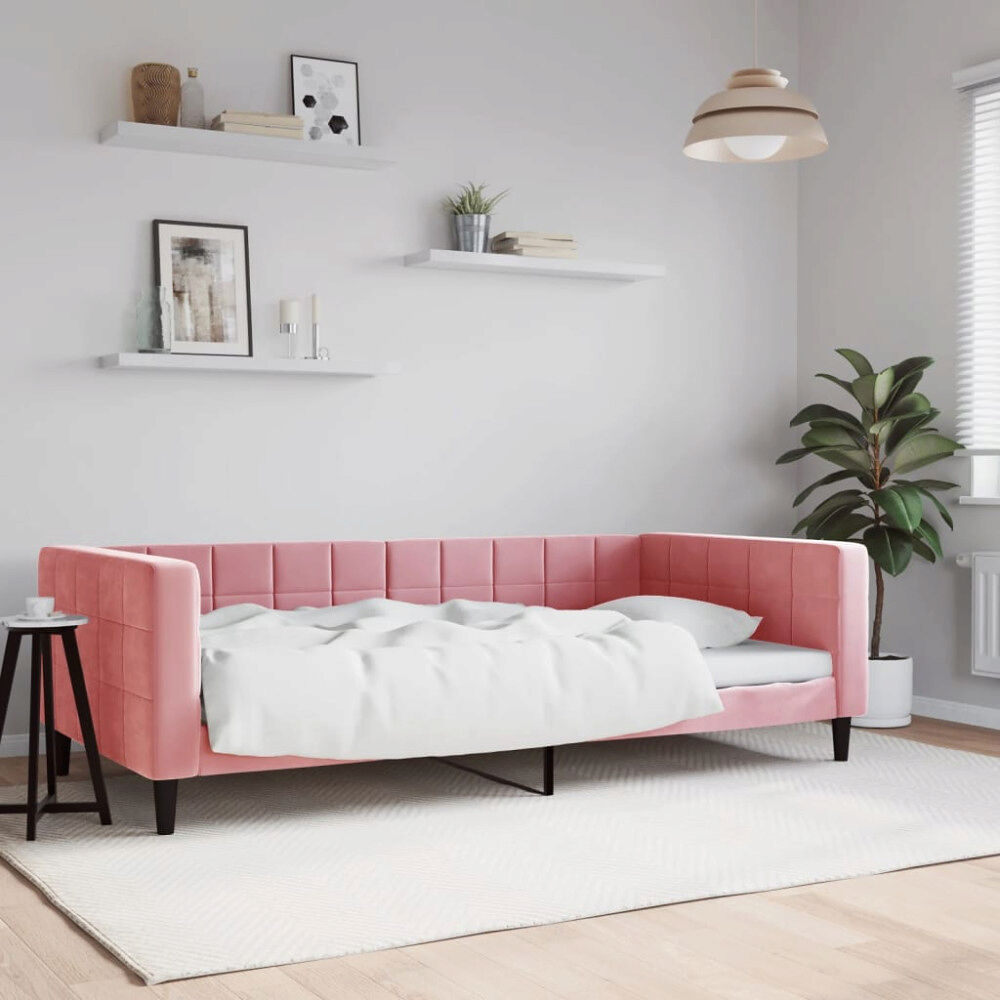 vidaXL Dagbädd rosa 100x200 cm sammet