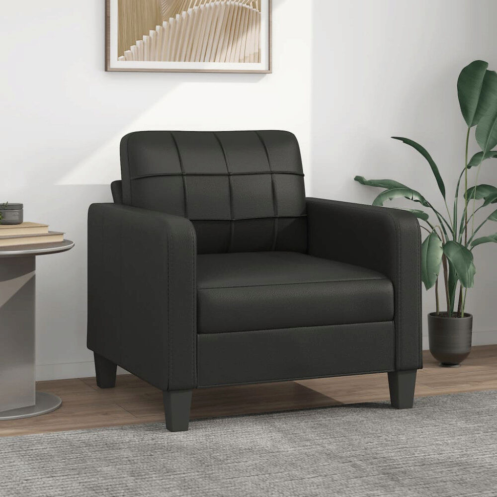 vidaXL Fåtölj svart 60 cm konstläder