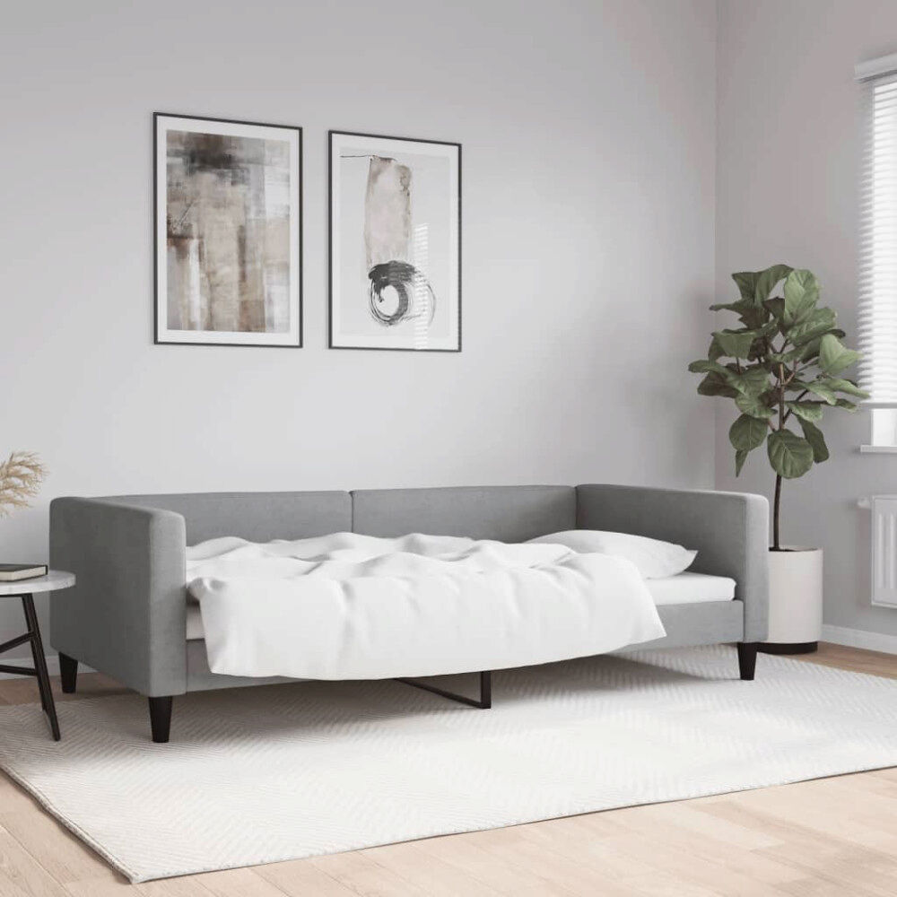 vidaXL Dagbädd ljusgrå 100x200 cm tyg