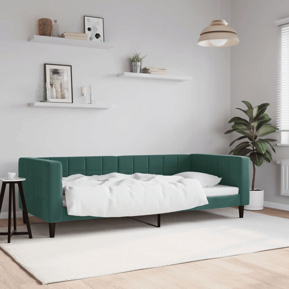 vidaXL Dagbädd mörkgrön 90x200 cm sammet