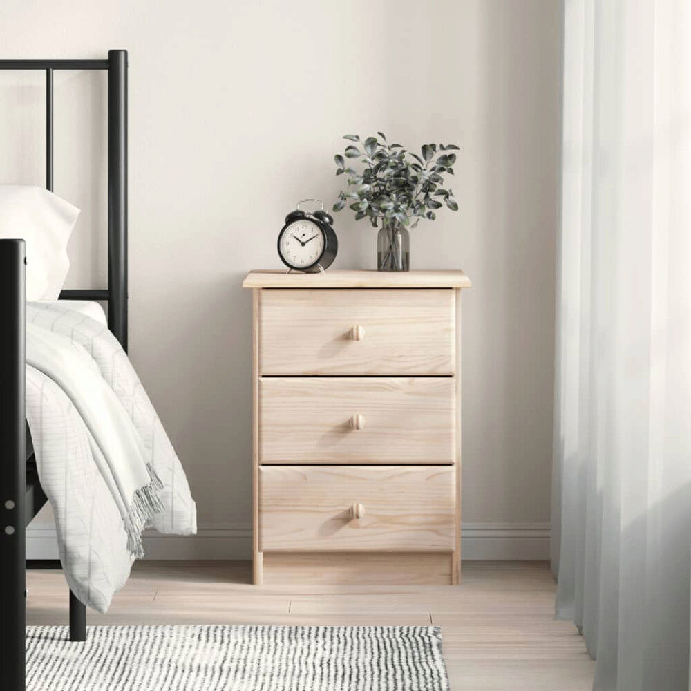 vidaXL Sängbord ALTA 41x35x55,5 cm massiv furu