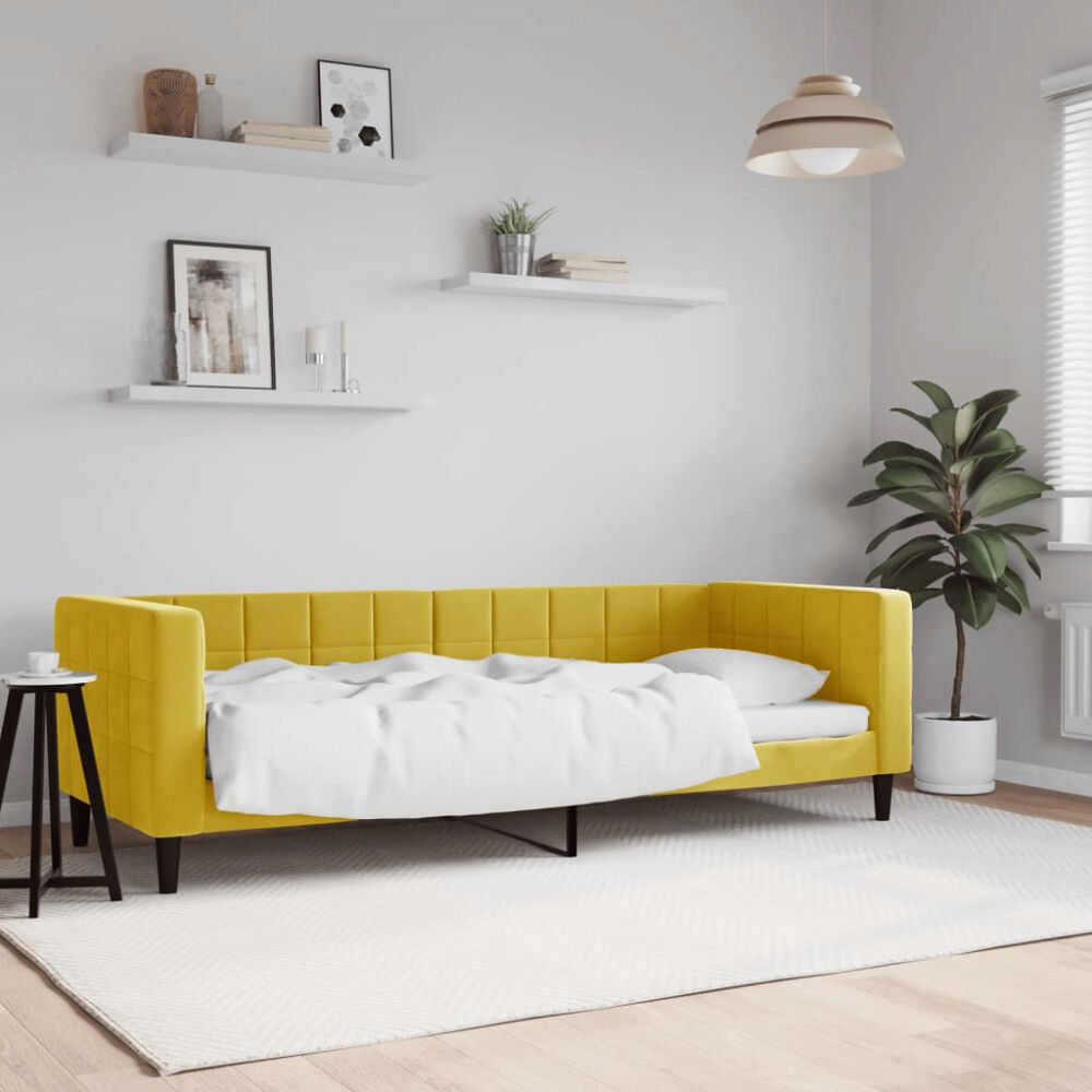 vidaXL Dagbädd gul 80x200 cm sammet