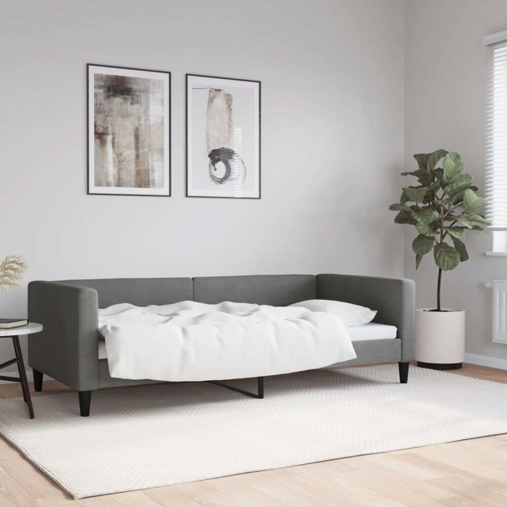 vidaXL Dagbädd mörkgrå 90x190 cm tyg