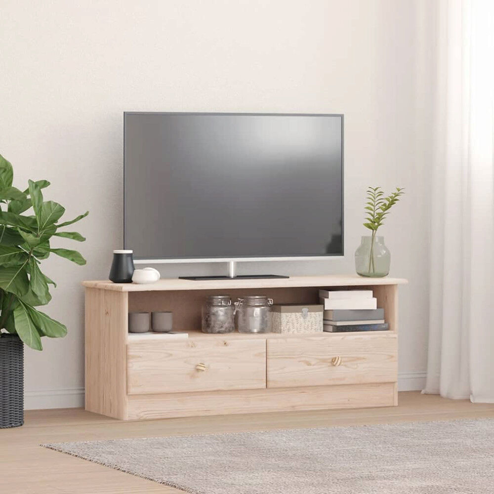 vidaXL Tv-bänk med lådor ALTA 100x35x41 cm massiv furu