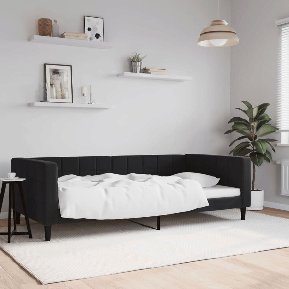 vidaXL Dagbädd svart 100x200 cm sammet