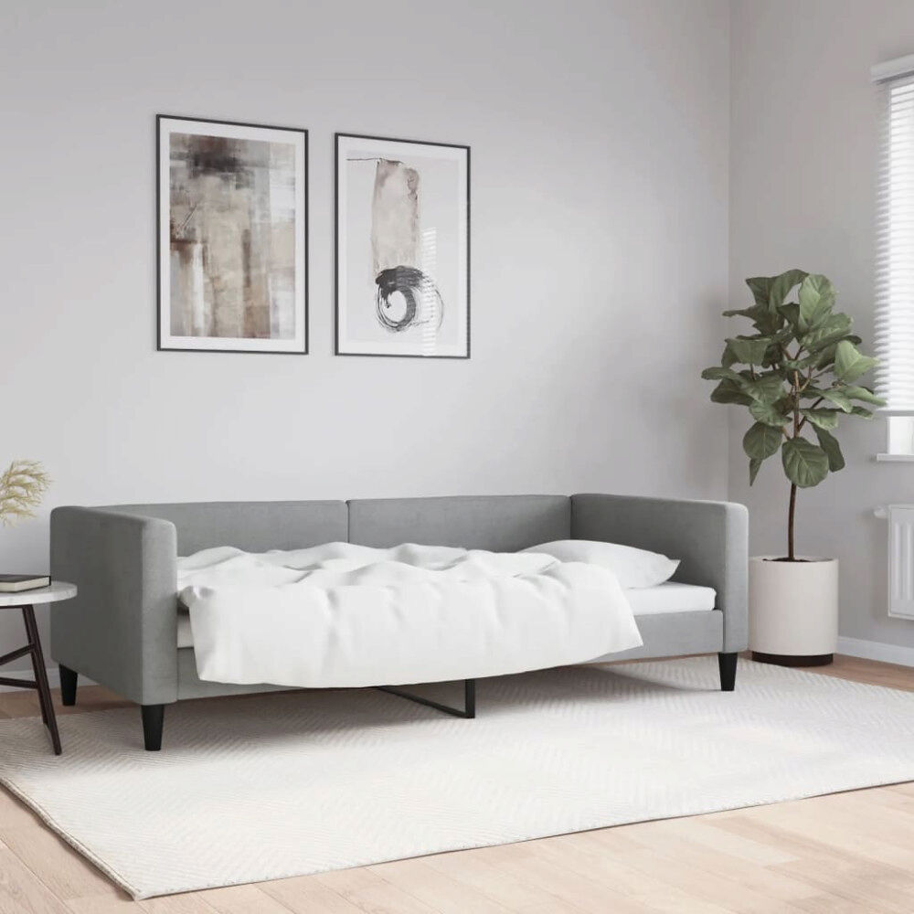 vidaXL Dagbädd ljusgrå 90x190 cm tyg