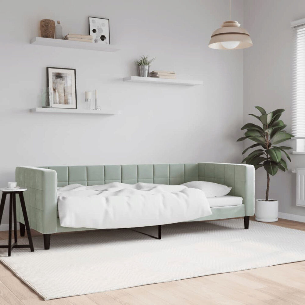 vidaXL Dagbädd ljusgrå 80x200 cm sammet