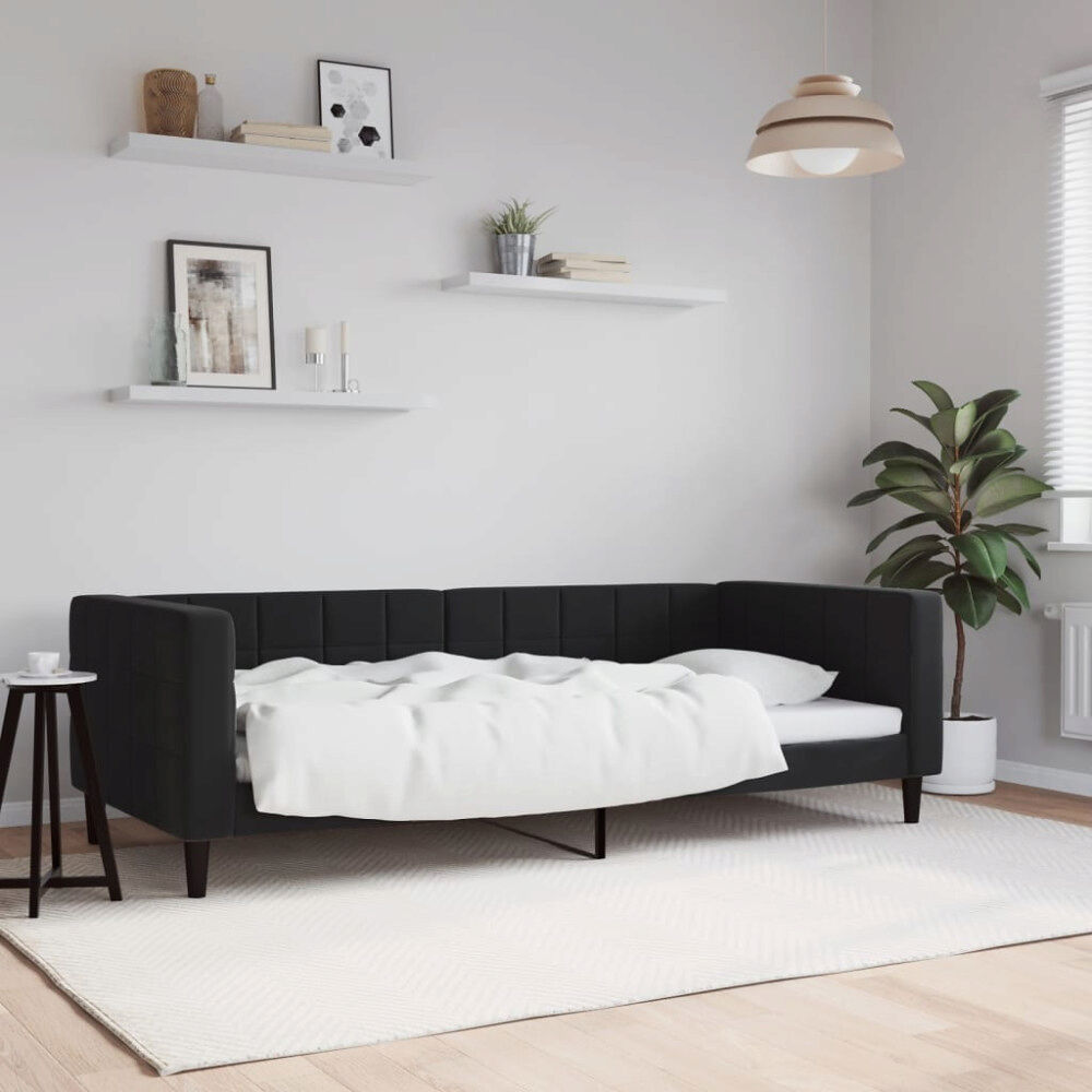 vidaXL Dagbädd svart 90x190 cm sammet