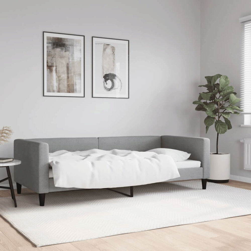 vidaXL Dagbädd ljusgrå 90x200 cm tyg