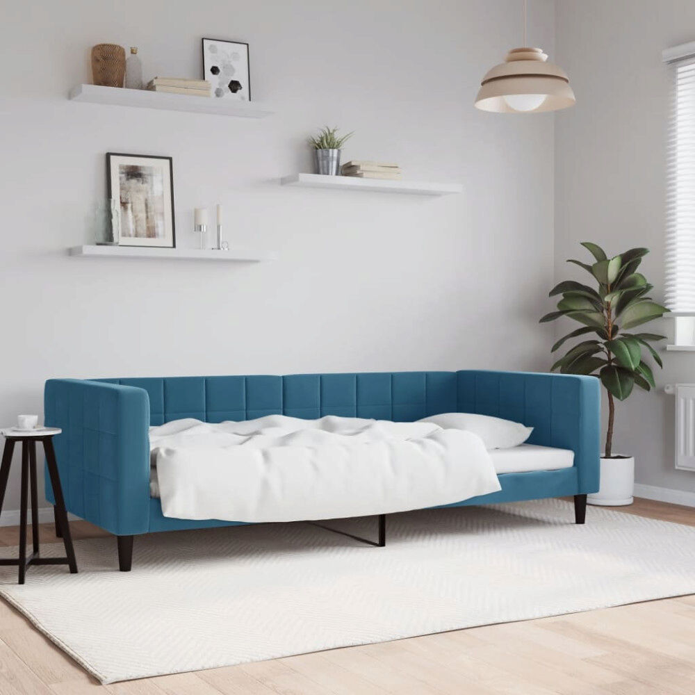 vidaXL Dagbädd blå 90x200 cm sammet