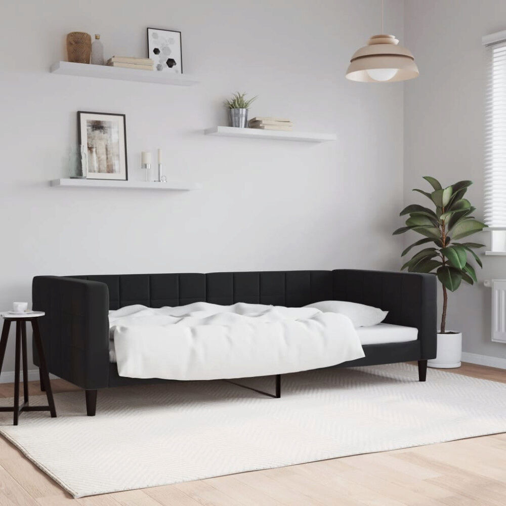vidaXL Dagbädd svart 90x200 cm sammet