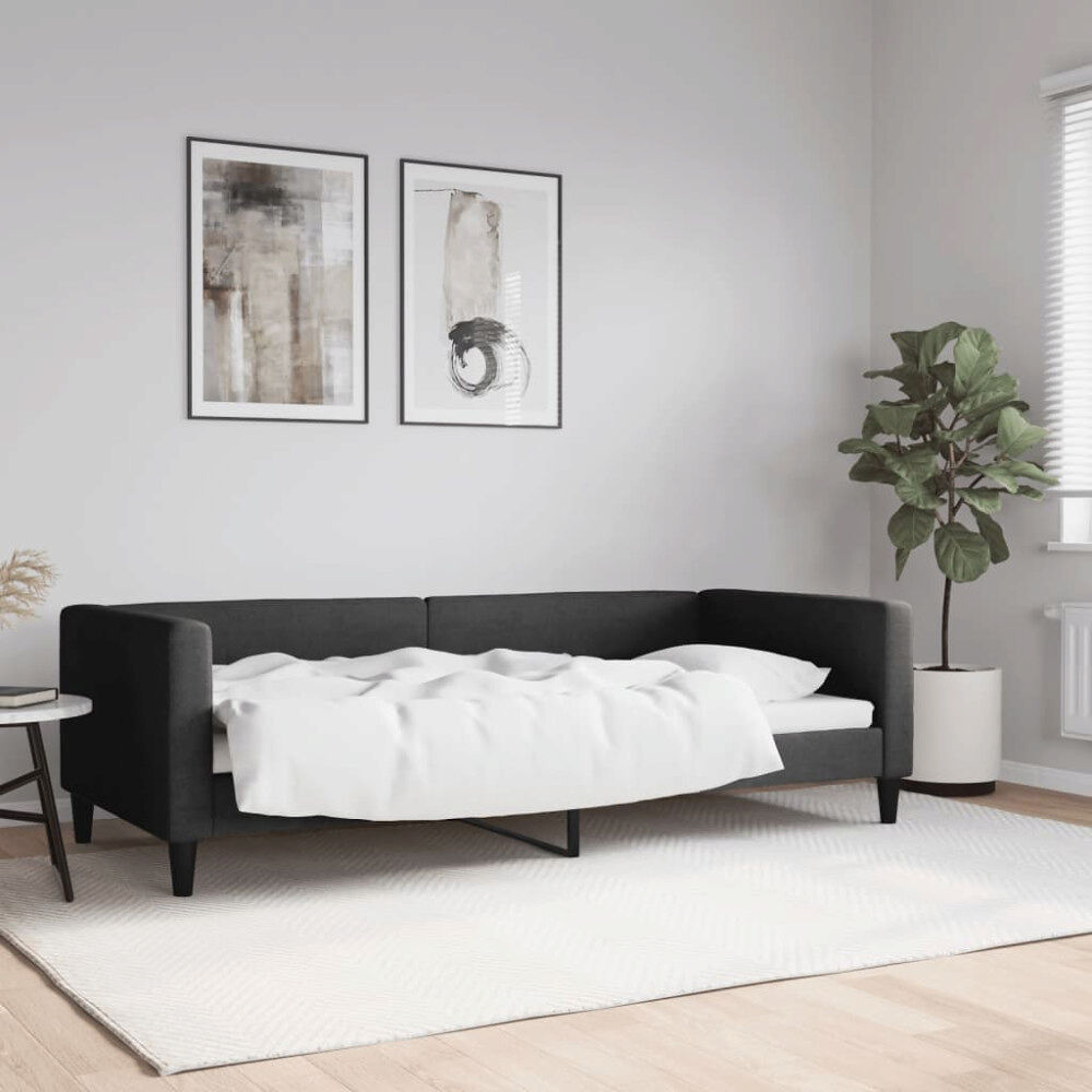 vidaXL Dagbädd svart 90x200 cm tyg
