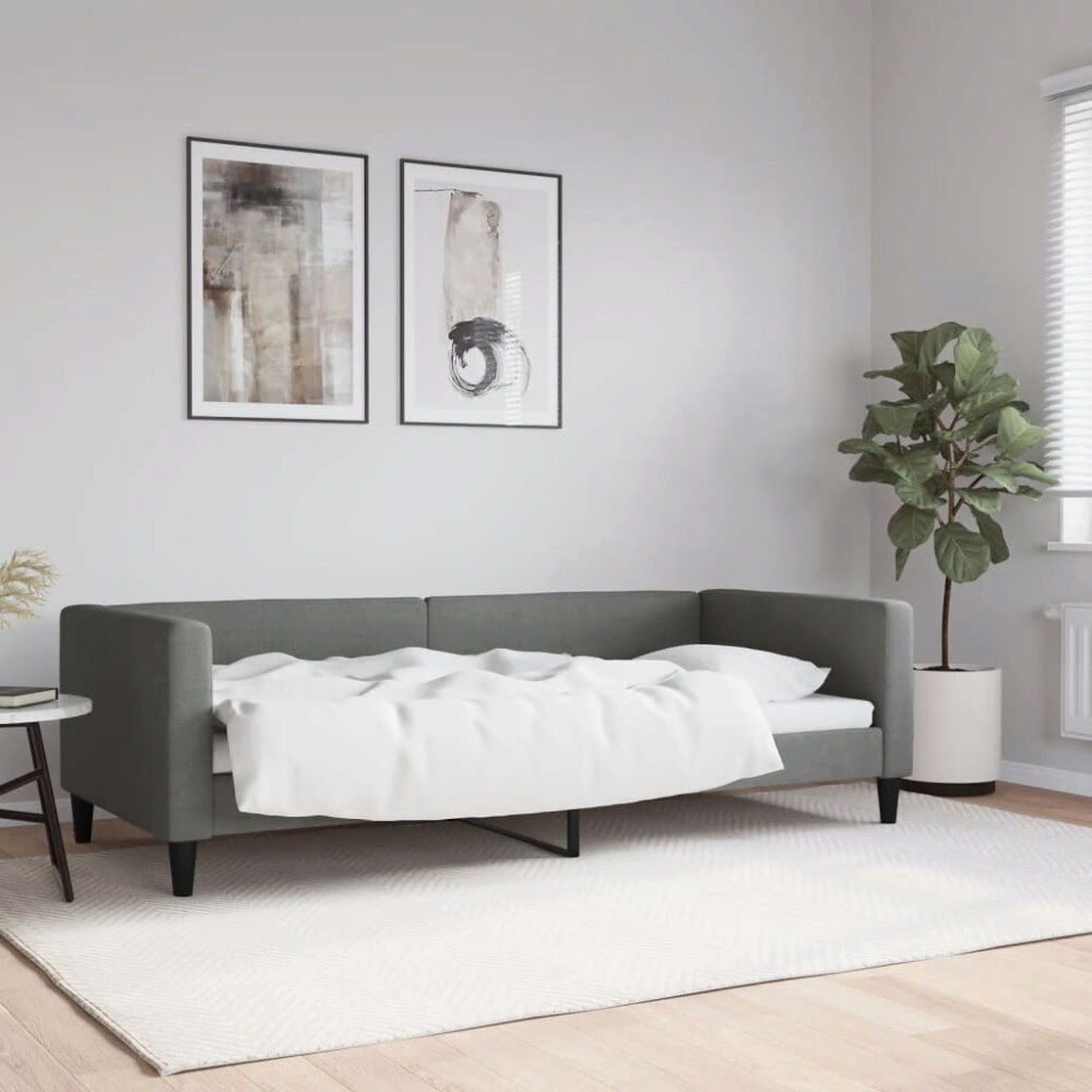 vidaXL Dagbädd mörkgrå 90x200 cm tyg