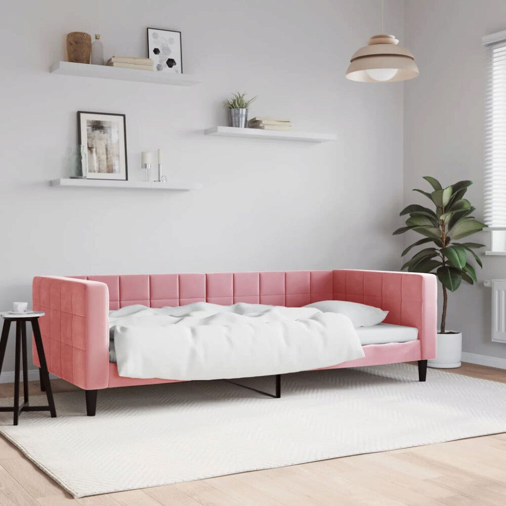 vidaXL Dagbädd rosa 90x200 cm sammet