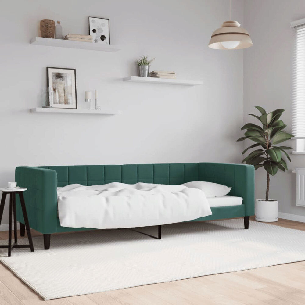 vidaXL Dagbädd mörkgrön 80x200 cm sammet