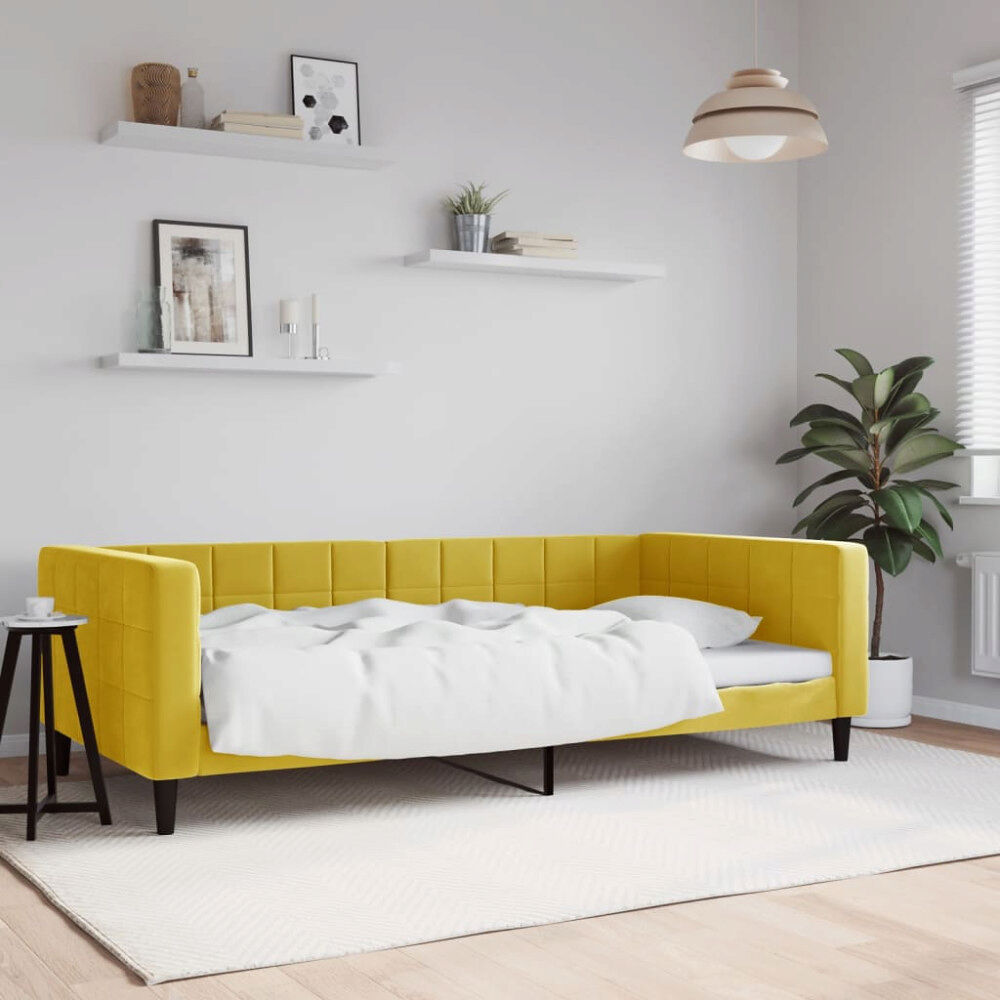 vidaXL Dagbädd gul 100x200 cm sammet