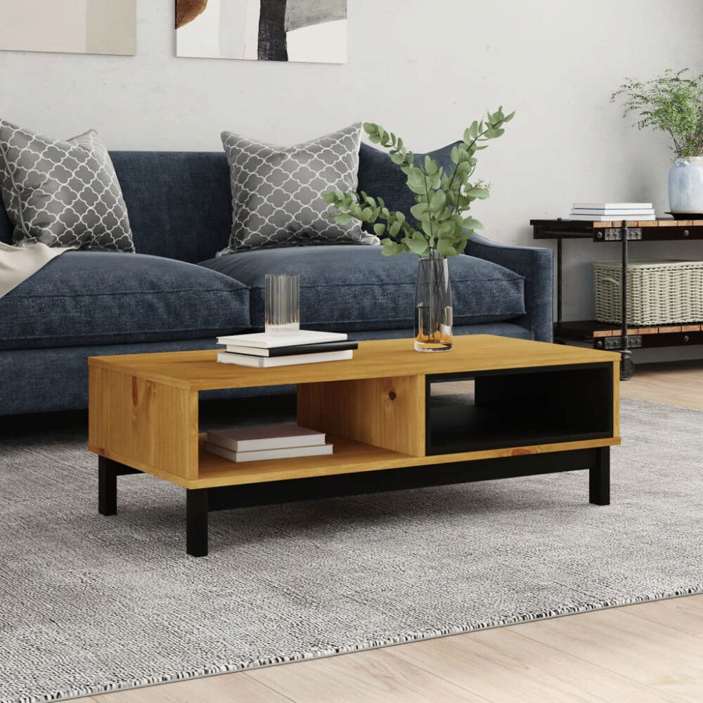 vidaXL Soffbord FLAM 100x50x32,5 cm massiv furu