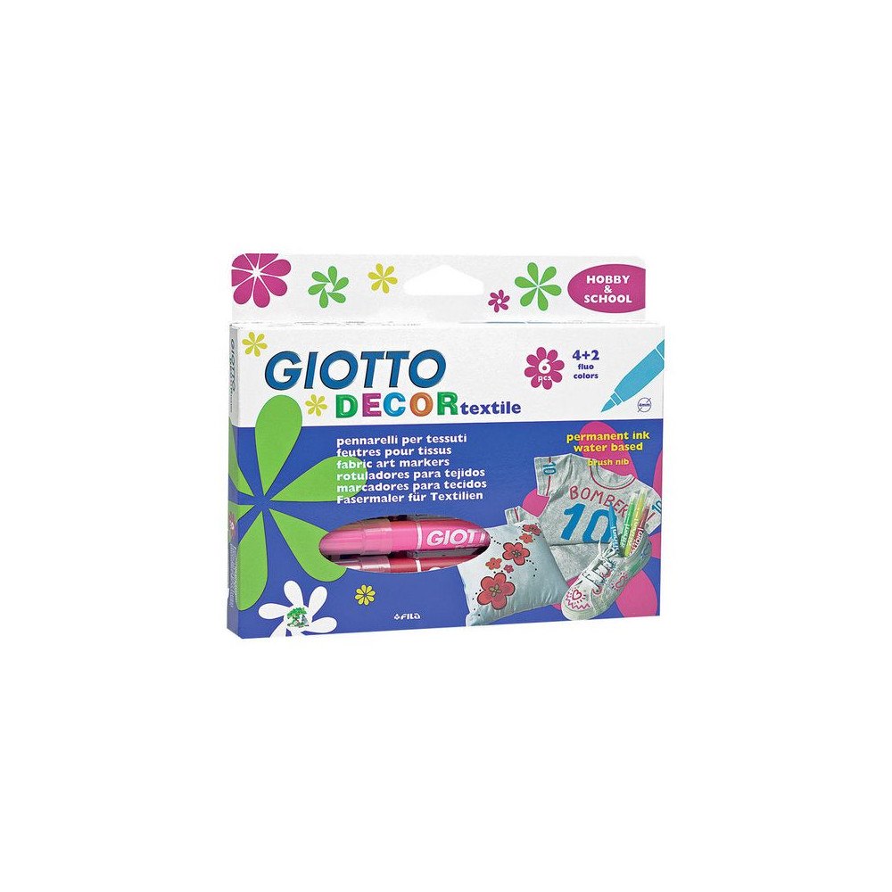 Giotto Textilfärgpenna GIOTTO Decor 6/fp