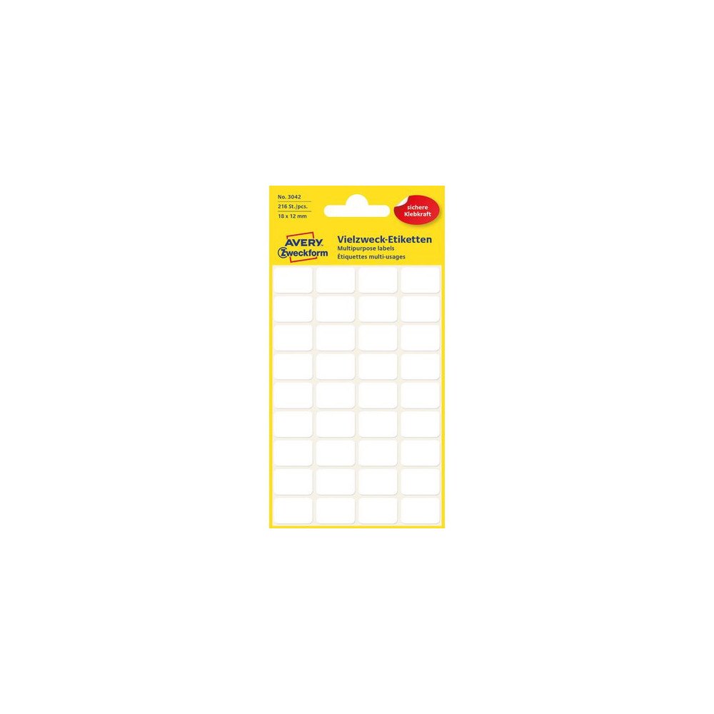 AVERY Etikett AVERY handskriv 18x12mm 216/fp
