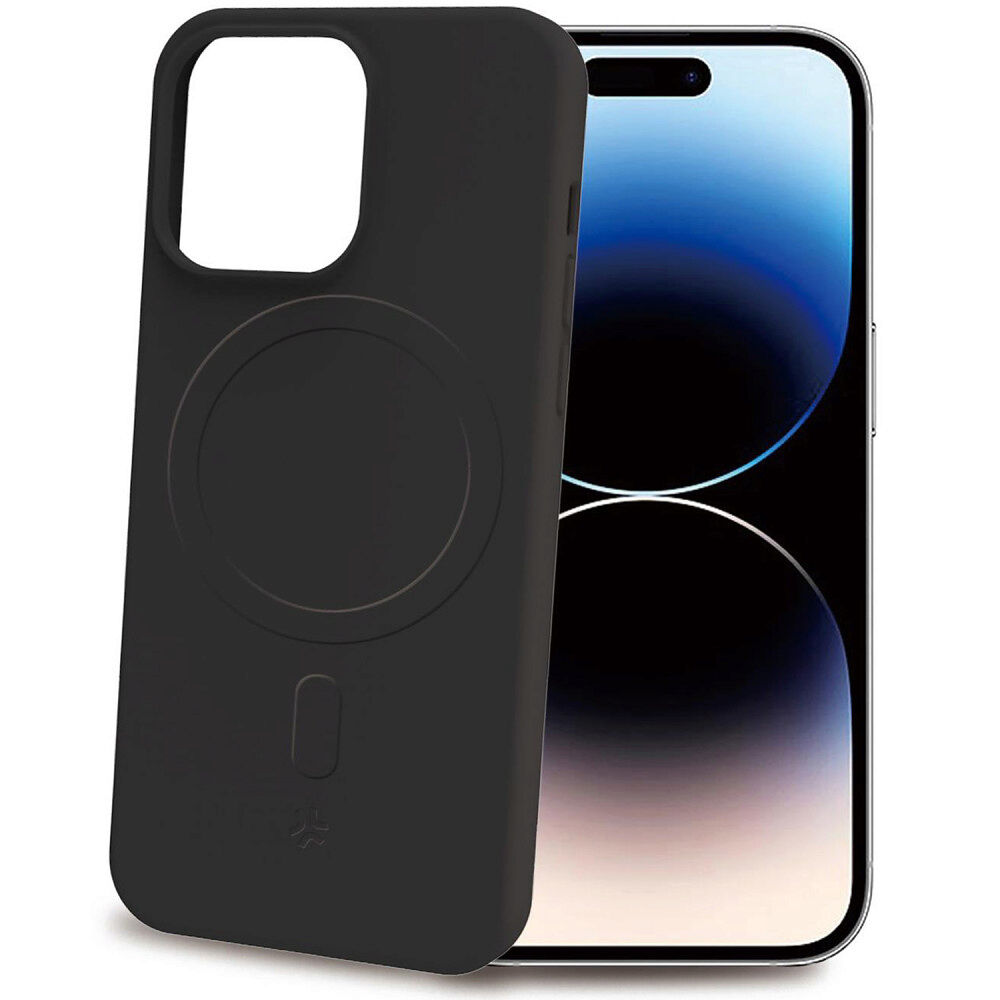 Celly Cromomag Soft rubber case MagSafe-kompatibelt iPhone 15 Pro Svart