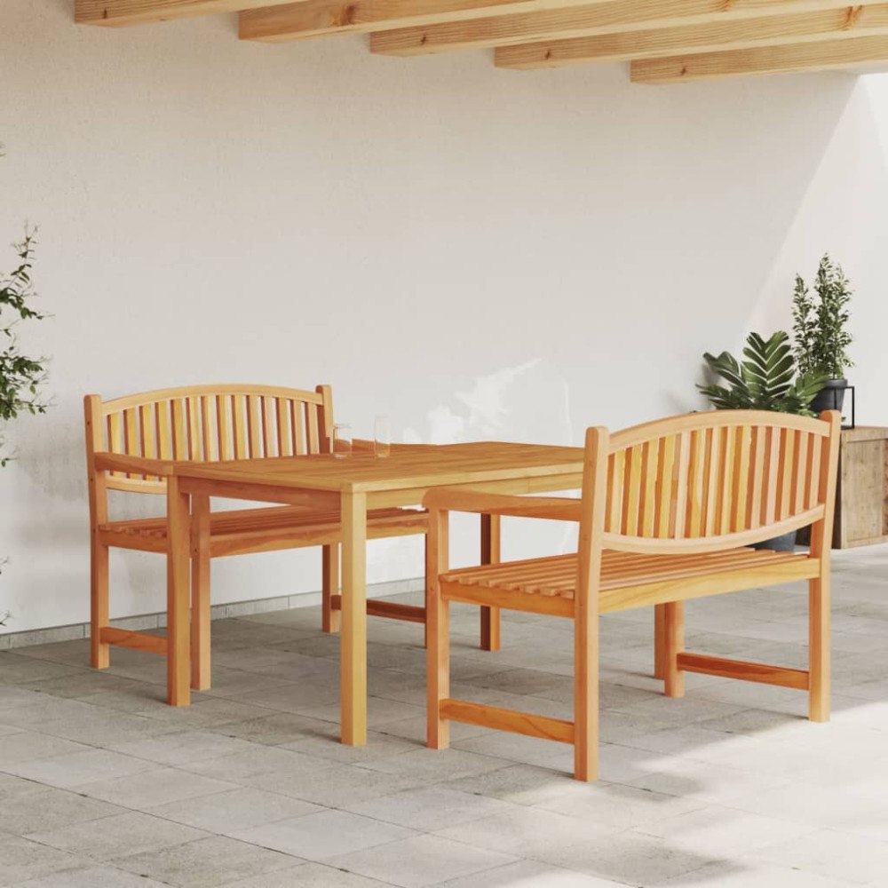 vidaXL Matgrupp för trädgården 3 delar massiv teak