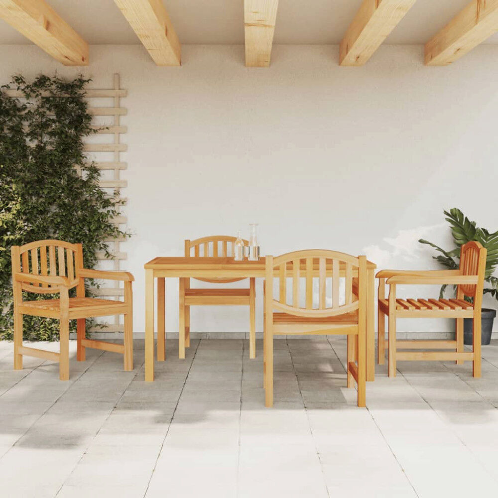 vidaXL Matgrupp för trädgården 5 delar massiv teak