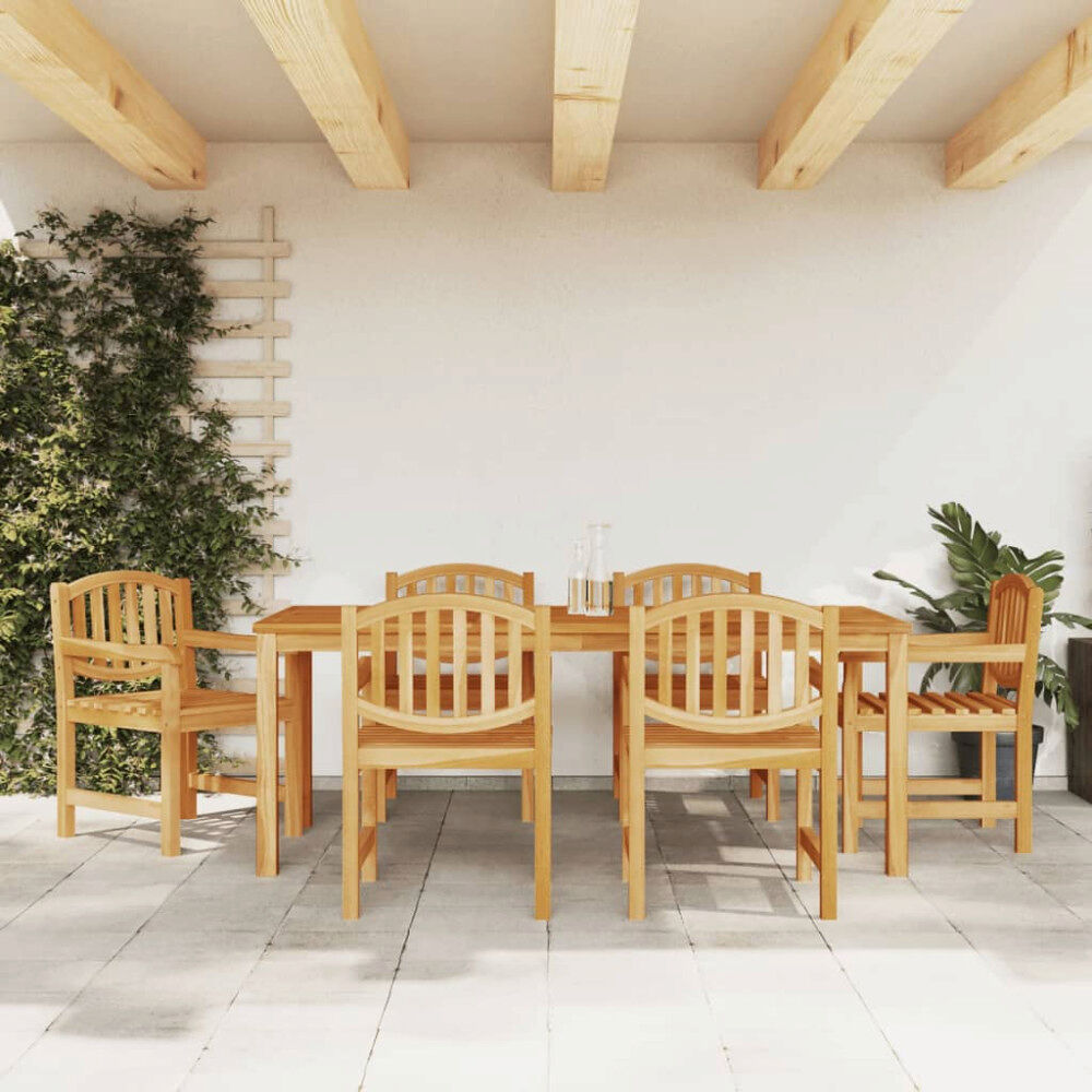 vidaXL Matgrupp för trädgården 7 delar massiv teak