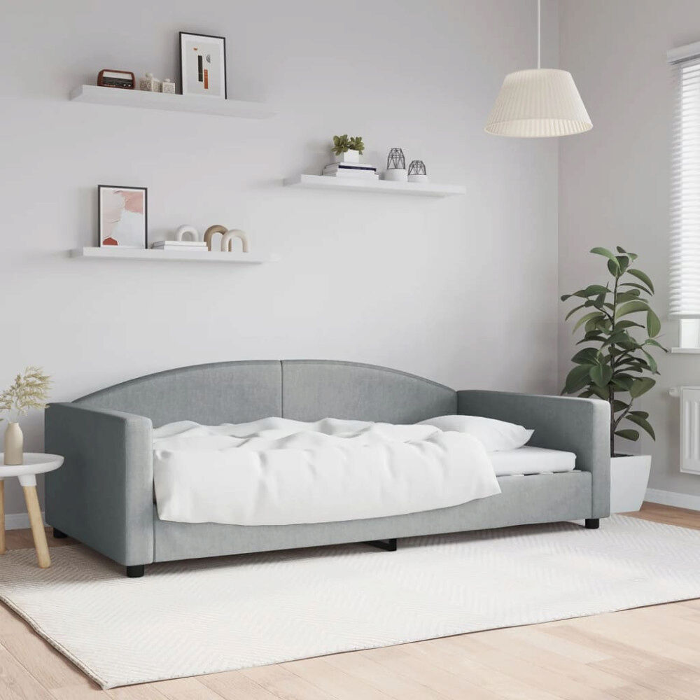 vidaXL Dagbädd ljusgrå 100x200 cm tyg
