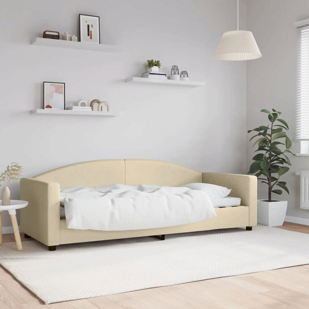 vidaXL Dagbädd gräddvit 80x200 cm tyg