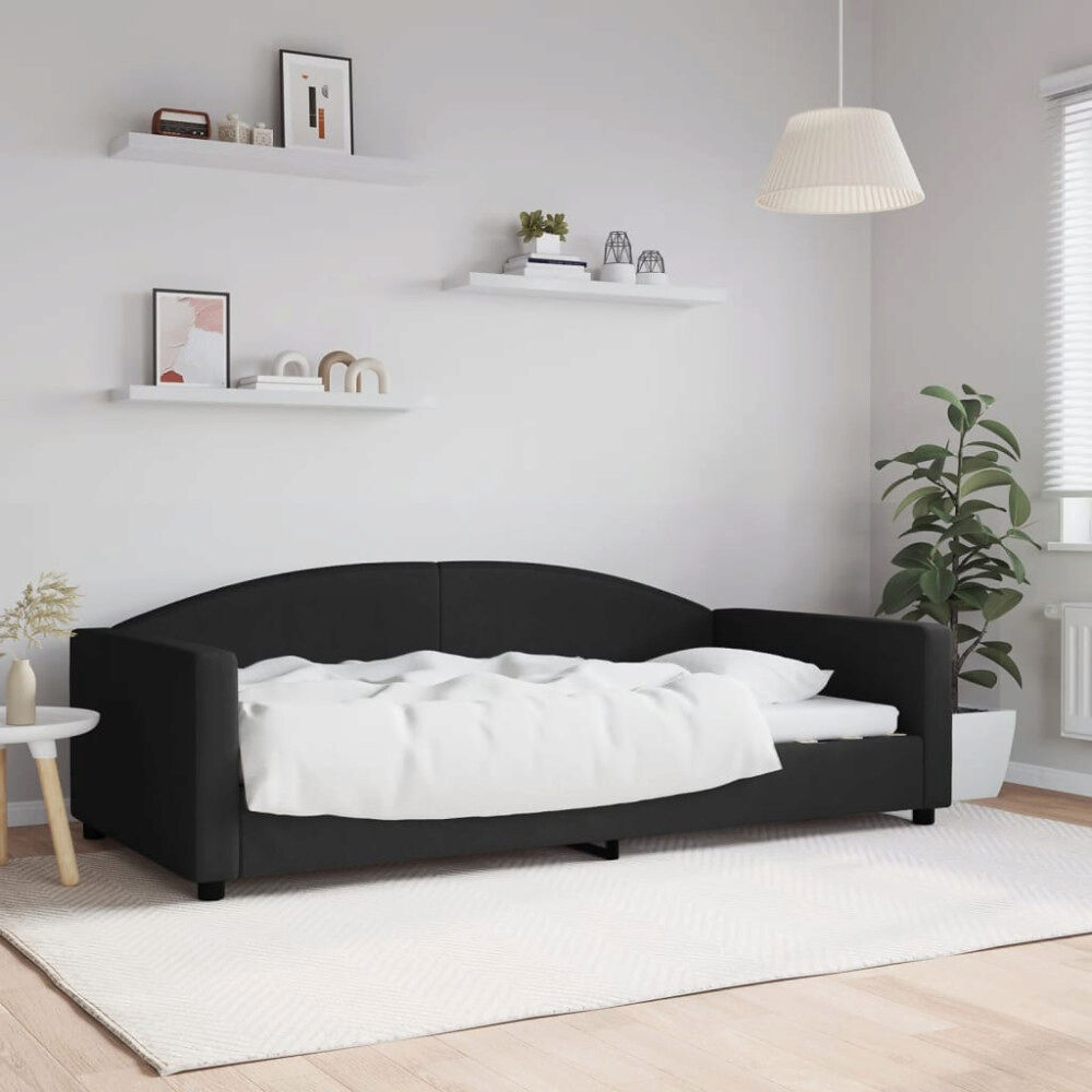 vidaXL Dagbädd svart 100x200 cm tyg