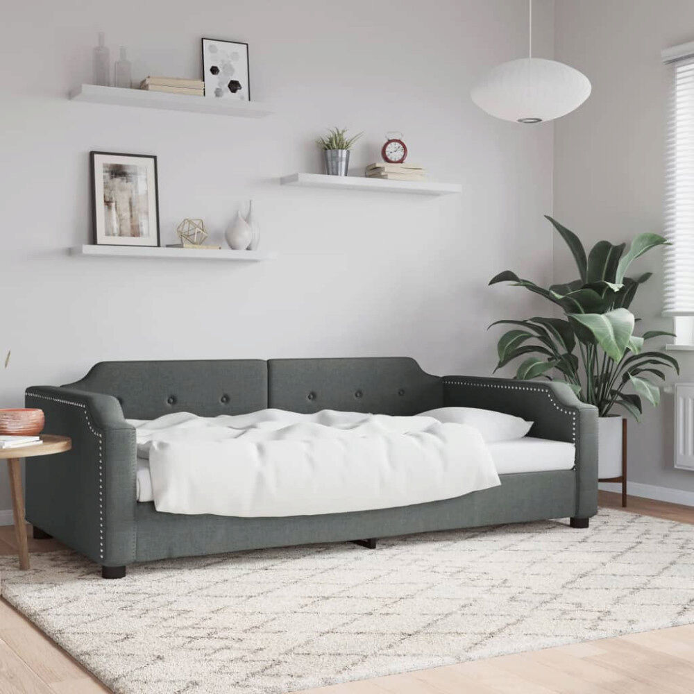 vidaXL Dagbädd mörkgrå 90x200 cm tyg