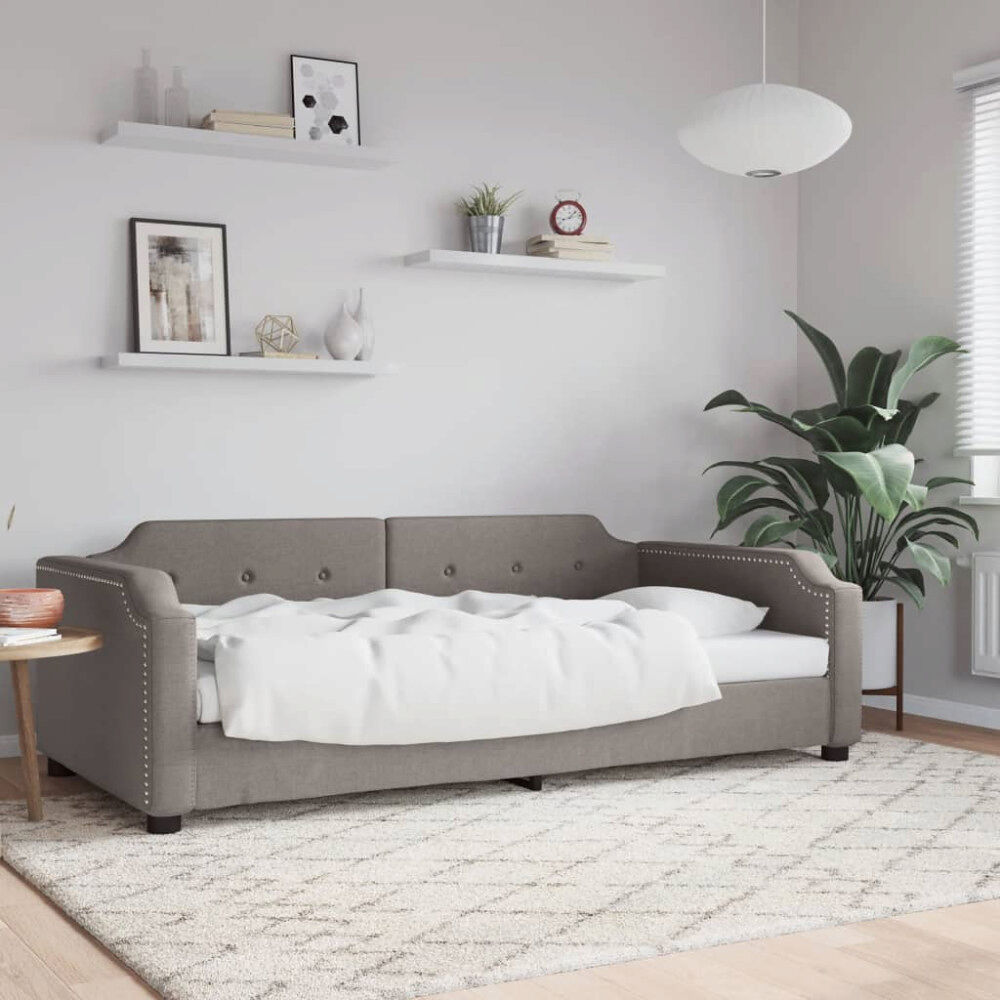 vidaXL Dagbädd taupe 90x200 cm tyg