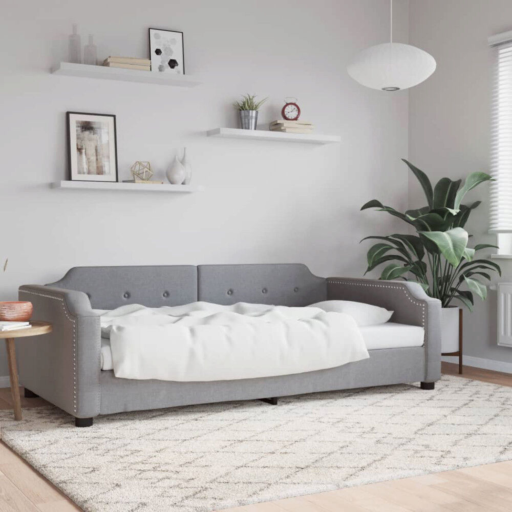 vidaXL Dagbädd ljusgrå 90x190 cm tyg