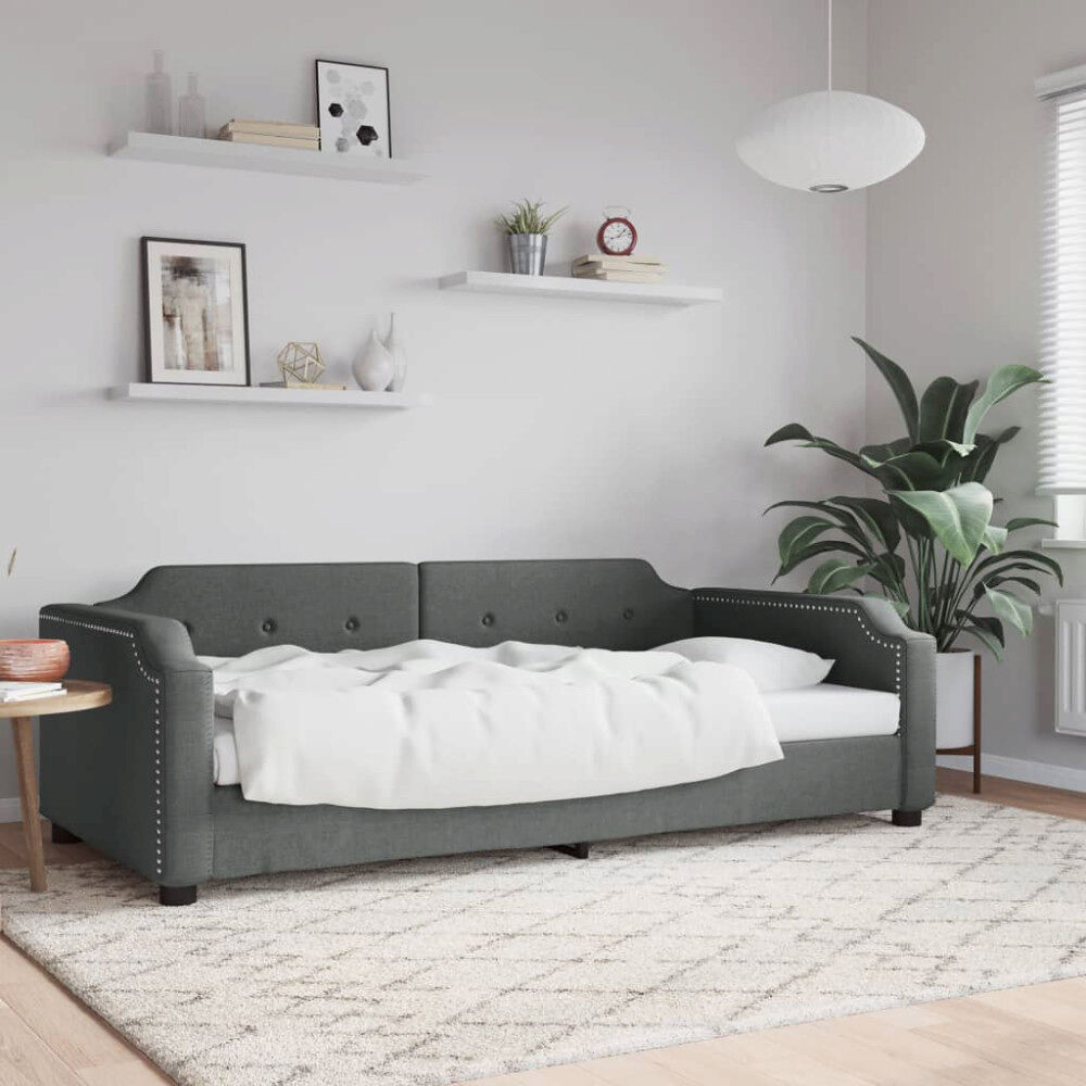 vidaXL Dagbädd mörkgrå 90x190 cm tyg